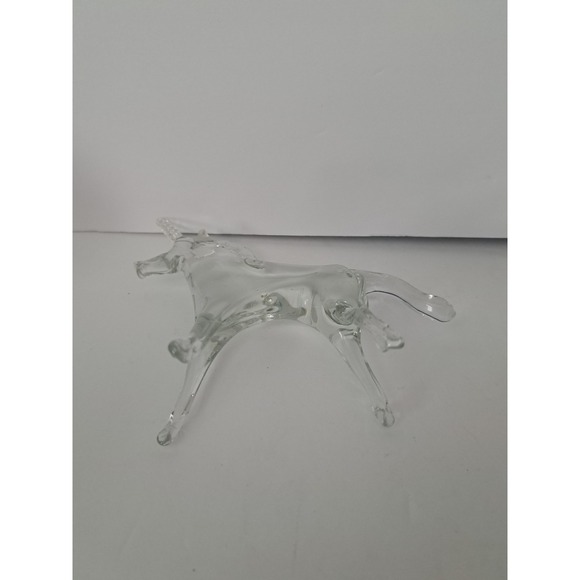Handmade Clear And Green Glass Horse‎ Trojan-Look 4" Tall - Picture 3 of 7